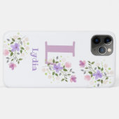 Telefoon Case Initiaal Plus Naam - Floral Design (Achterkant (horizontaal))
