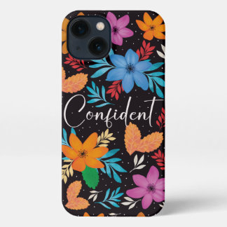 Telefoon Case vol bloemen en zelfverzekerde mindse iPhone 13 Hoesje