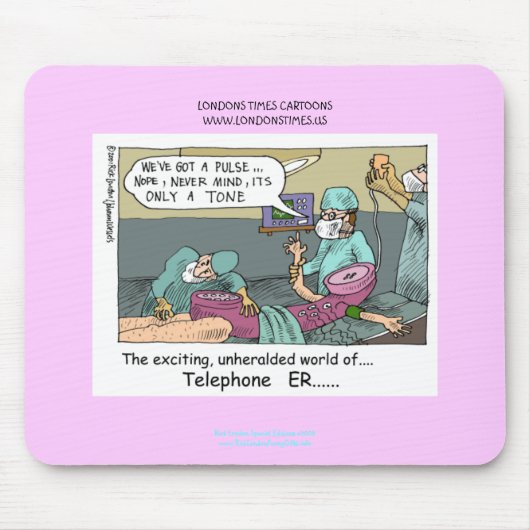 Telefoon Code Blauw Cartoon Grappige Muismat (Voorkant)