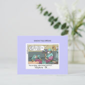 Telefoon Code Blauw Cartoon Grappige Postkaarten (Staand voorkant)