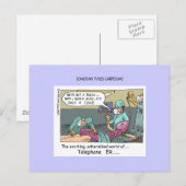 Telefoon Code Blauw Cartoon Grappige Postkaarten (Voorkant / Achterkant)