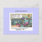 Telefoon Code Blauw Cartoon Grappige Postkaarten (Voorkant)