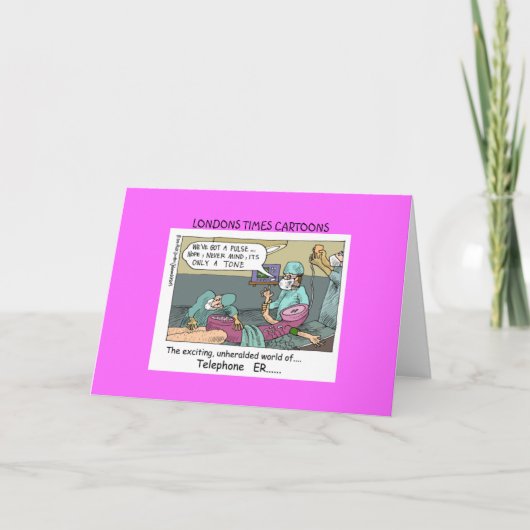 Telefoon Code Blauw Cartoon Grappige Wenskaart Kaart (Voorkant)