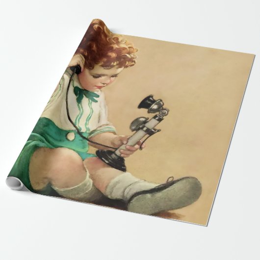 Telefoon door Jessie Willcox Smith Cadeaupapier (Uitgerold)