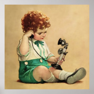 Telefoon door Jessie Willcox Smith Poster