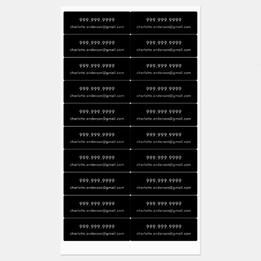 Telefoon e-mail zwart witte script labels (Vel)