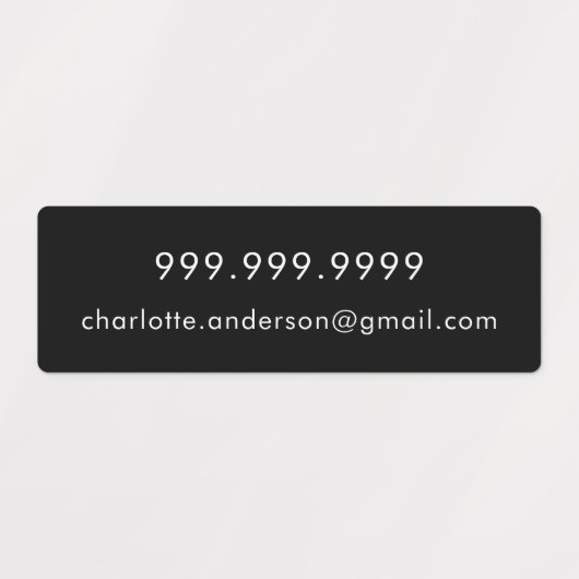 Telefoon e-mail zwart witte script labels (Design 2)