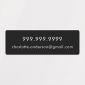 Telefoon e-mail zwart witte script labels (Design 1)