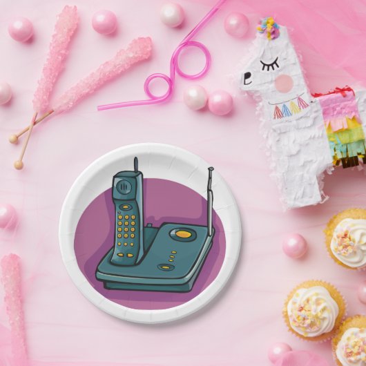 Telefoon en antwoordapparaat Papieren Borden Papieren Bordje (Feest)