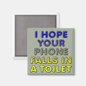 Telefoon in de Toilet Funny Fridge Magnet (Voorkant / Achterkant)