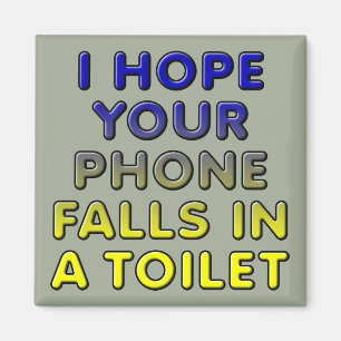 Telefoon in de Toilet Funny Fridge Magnet
