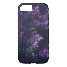 Telefoon / iPad case Fractal Leaves Violet Glow