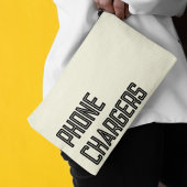 Telefoon Laadt Accessoires Neutraal Zwart Script Etui