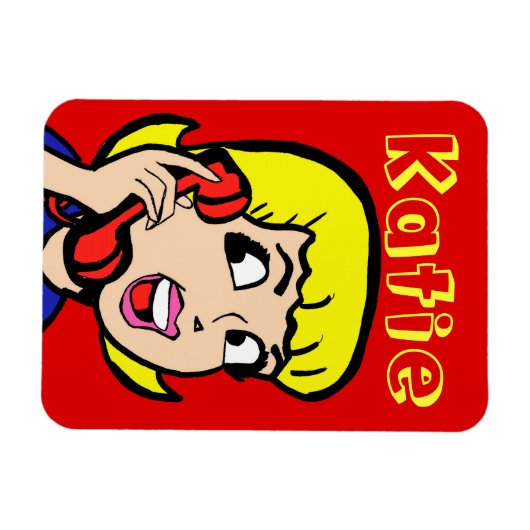 Telefoon Meisje Comic Strip Flexi Magnet Magneet (Horizontaal)