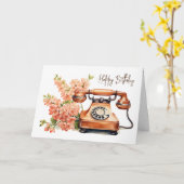  telefoon met bloemen kaart (Gele Bloem)