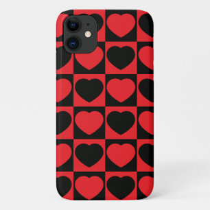 telefoon met zwarte en rode harten Case-Mate iPhone case
