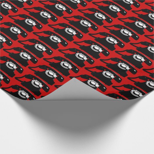 telefoon met zwarte & retroflector cadeaupapier (Hoek)