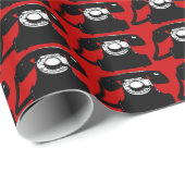 telefoon met zwarte & retroflector cadeaupapier (Rol Hoek)