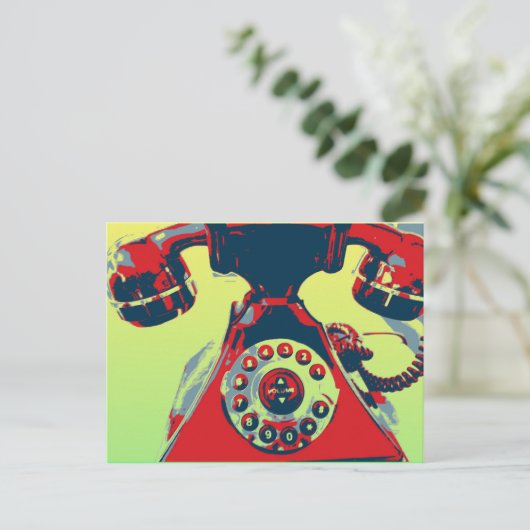 Telefoon Retro Briefkaart (Staand voorkant)
