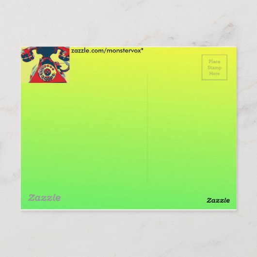 Telefoon Retro Briefkaart (Achterkant)