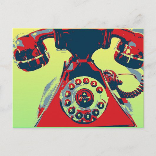 Telefoon Retro Briefkaart (Voorkant)