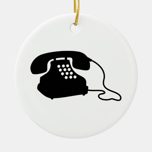 Telefoon Retro Keramisch Ornament (Voorkant)