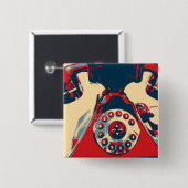 Telefoon Retro Vierkante Button 5,1 Cm (Voorkant /achterkant)