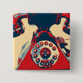 Telefoon Retro Vierkante Button 5,1 Cm (Voorkant)