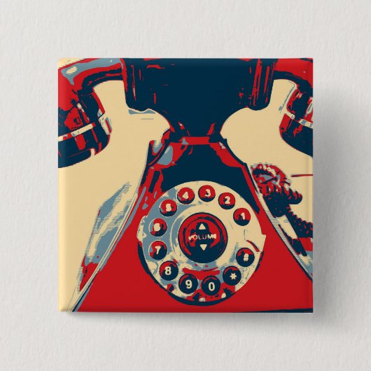 Telefoon Retro Vierkante Button 5,1 Cm (Voorkant)