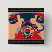 Telefoon Retro Vierkante Button 5,1 Cm (Voorkant)