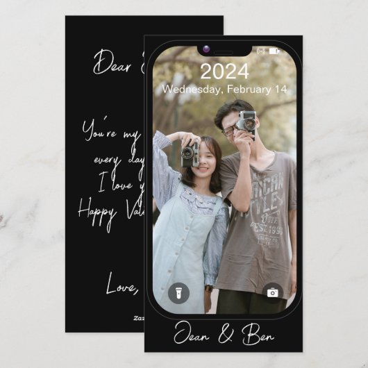 Telefoon Scherm Foto Vriendin Valentijnsdag Feestdagenkaart (Voorkant / Achterkant)