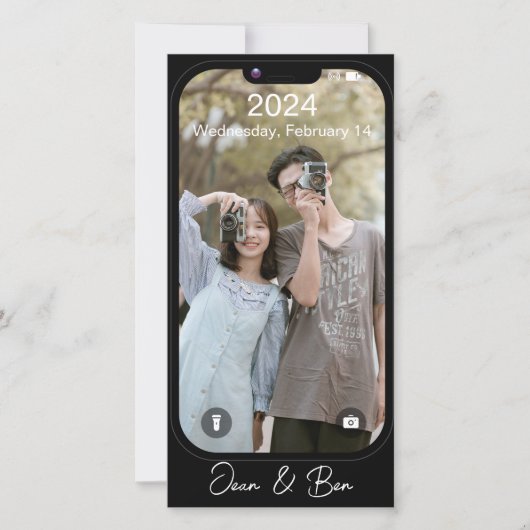 Telefoon Scherm Foto Vriendin Valentijnsdag Feestdagenkaart (Voorkant)