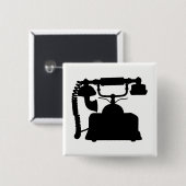 Telefoon Silhouette Vierkante Button 5,1 Cm (Voorkant /achterkant)