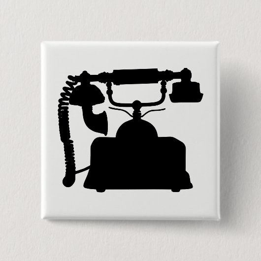 Telefoon Silhouette Vierkante Button 5,1 Cm (Voorkant)