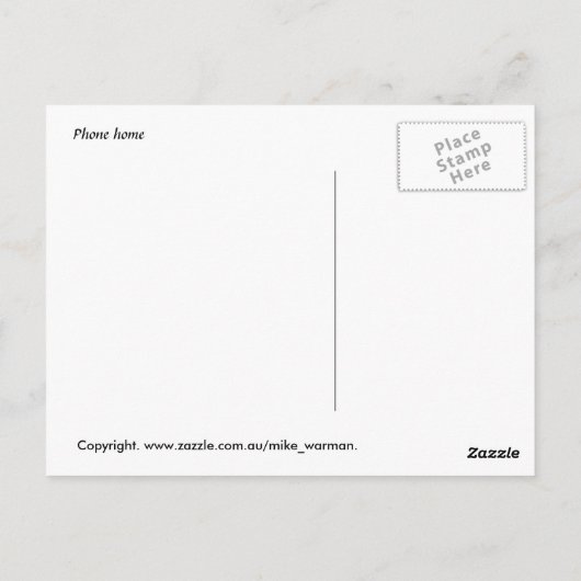 Telefoon thuis briefkaart (Achterkant)