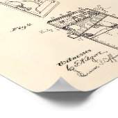 Telefoon Toll 1904 Patent Art Old Peper Poster (Hoek)