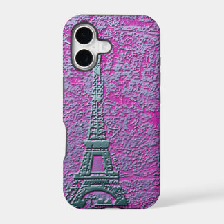 Telefoon voor Paarse en zilveren Eiffeltoren