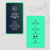 Telefoon vorm groene turquoise visitekaartje voor (Voorkant / Achterkant)