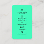 Telefoon vorm groene turquoise visitekaartje voor (Achterkant)