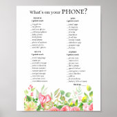 Telefoon Vraagspel 💍 Bruidsfeest Poster (Voorkant)