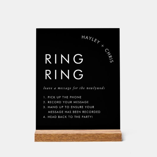 Telefoonbericht Huwelijk Audio Gastboek Acryl Bord (Voorkant)