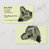 Telefoonbezoeker Retro Visitekaartje (Voorkant / Achterkant)