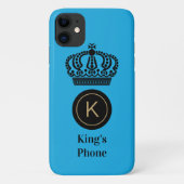 Telefoonblauwe achtergrond monogram van koning Case-Mate iPhone case (Achterkant)