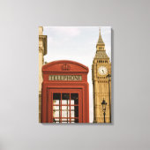 Telefoonbus en toren van Big Ben Canvas Afdruk (Voorkant)