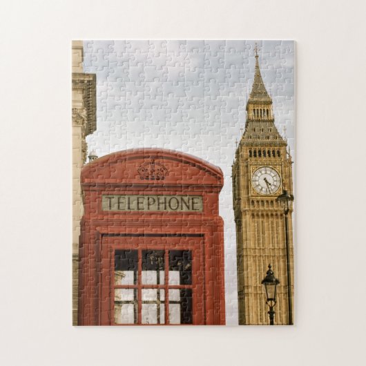 Telefoonbus en toren van Big Ben Legpuzzel (Verticaal)