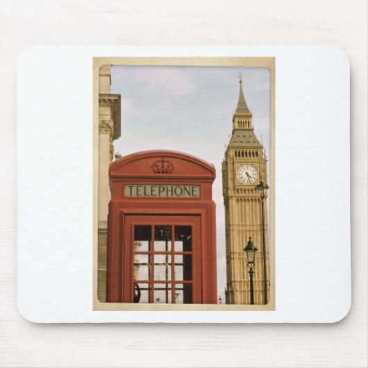 Telefoonbus en toren van Big Ben Muismat (Voorkant)