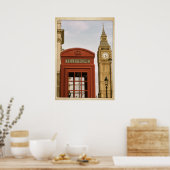 Telefoonbus en toren van Big Ben Poster (Keuken)