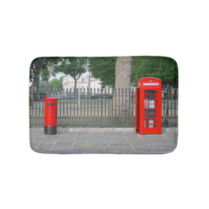 Telefooncabine en postbus in Londen Badmat