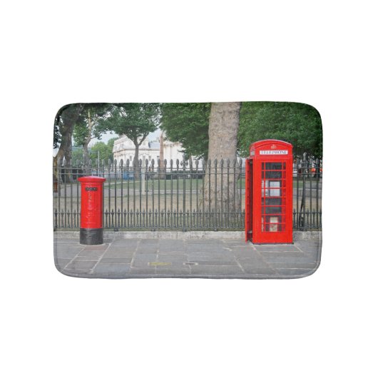 Telefooncabine en postbus in Londen Badmat (Voorkant)