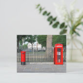 Telefooncabine en postbus in Londen Briefkaart (Staand voorkant)